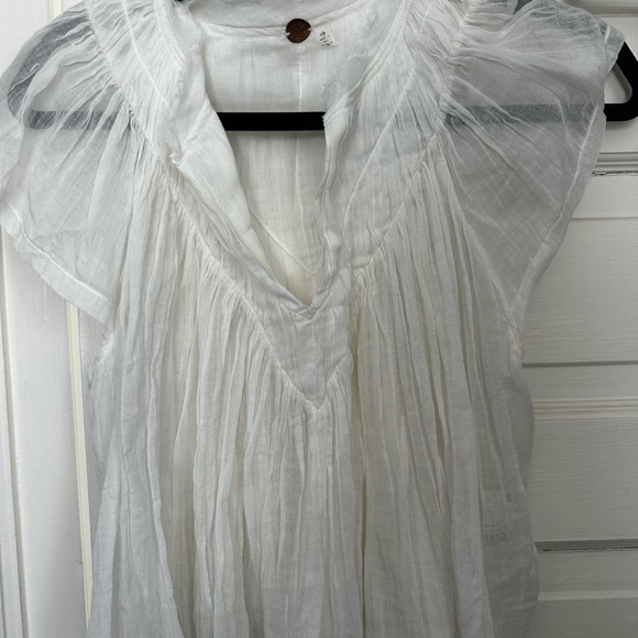 Free People Tops - Free People Sheer White Blouse